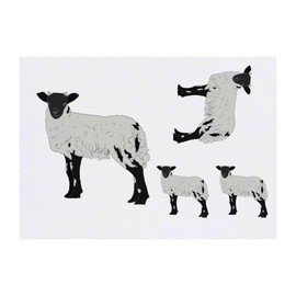 Azeeda 4 x 'Schwarze und Weiße Schafe' Temporäre Tattoos - Wasserfest, Hautfreundlich & Ungiftig · Transfers in Verschiedenen Größen (TO00041211)