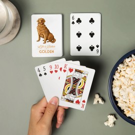 Lantern Press Golden Retriever, Life is Better, White (52 Playing Cards, Poker Size Card Deck with Jokers)