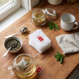 Yosoo Health Gear Juego de Bolsas de Filtro de té, Bolsas de té Desechables de 100 Piezas de Vacías con una Cuerda para Suelto Portátil de Nylon Mallon Malheler Infusor de Hierbas