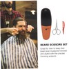 Baluue 2pcs Set Mustache Trimming Scissors Beard Clippers for Men