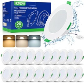HOMEOW HOMEOW 20er Set LED Einbaustrahler 230V 7W Warmwei? Neutralwei? Kaltwei? LED Spots 230V, 75C90mm Lochma?, Led Einbauleuchten Deckenspots Einbauspots Einbau Spotlight Ultra Flach IP44 fr Badezimmer