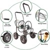 Garden Hose Reel Cart，Equipped with 10-inch air tire wheel,humanized crank