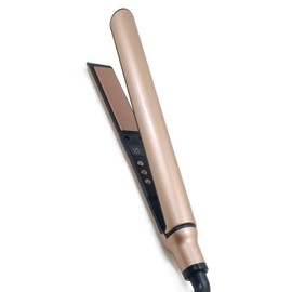 Hopopower Flat Iron Hair Straightener, 1 Inch Hair Straightener and Curler 2 in 1, Tourmaline Ceramic Hair Straightener Iron Curling Iron with Dual Voltage, Adjustable Temp, Auto Off(Rose Gold)