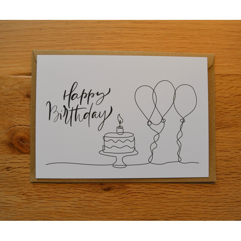 Freyheit 12 x Stylish Birthday Cards (A6 Format) Black and