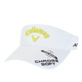 Callaway Women's Continuous Classic Sun Visor, Tour TW VISOR WM JM Hat, Golf, 23SS_1032_White/Yellow, Free size