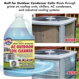 Nature's Freedom HVAC Coil Cleaner – Heavy Duty Alkaline Formula for Outdoor AC Condenser Units – Gallon