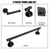 5 Pieces Bathroom Hardware Accessories Set Towel Bar Robe Hooks