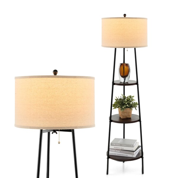 MAT EXPERT Floor Lamp with Shelves, 60” Tall Standing Shelf