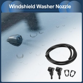 INFINAUTO 2009-2017 Patriot 2009-2017 Black Front Window Washer Nozzle with 2 Gaskets with 1.2m Hose Fits Jeep