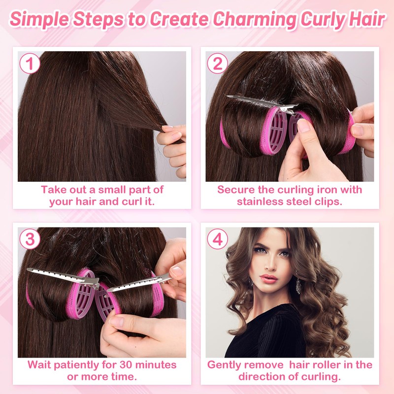 41 Pcs Jumbo Hair Curlers Rollers with Clips Big Hair