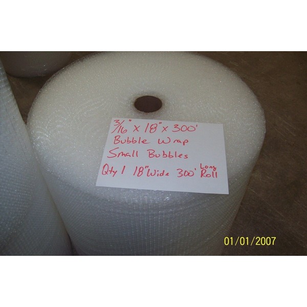 wallamo 3/16" WP small Bubble Cushioning Wrap Padding Roll 300'