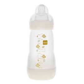 MAM Easy Start Anti-Colic Bottle, 9 Ounce (1-Count), Baby Essentials, Medium Flow Bottles with Silicone Nipple, Unisex Baby Bottles, Designs May Vary