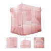 Luxury Princess 3 Side Openings Post Bed Curtain Canopy Netting