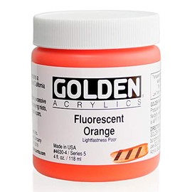 4 Oz Heavy Body Fluorescent Acrylic Color Paints Color: Orange