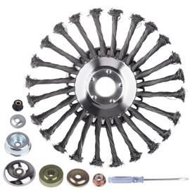 Belkid Steel Wire Grass Trimmer Head, 8 Inch Unbreakable Wire Trimming Blades with Universal Adapter Kits for Weed Eater, Rotary Brush Cutter Heads for Gardening Lawnmower, Moss & Rust Removal