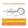 MOGADEE® Pack of 30 Screw Hooks, Stainless Steel, Ceiling Hooks,