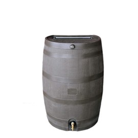 RTS Home Accents 50-Gallon Rain Water Collection Barrel with Brass Spigot, Brown
