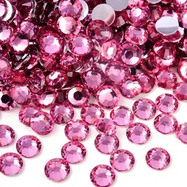 Blinginbox 50000pcs Flatback Rhinestones,Resin Non Hotfix Rhinestones Large Quantity Wholesale for Crafts DIY Creative Design,Clothes,Makeup,Nail Art (3mm=0.12", Dk.Pink)