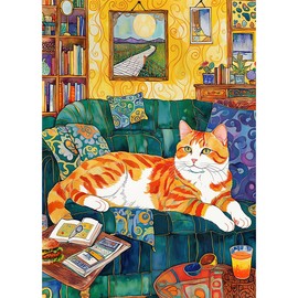 HUADADA Jigsaw Puzzles for Adults 1000 Pieces Comfortable Cat 1000 Piece Jigsaw Puzzles for Adults The Whole for Women, Gifts for Men-jigsaws 1000 pieces for adults