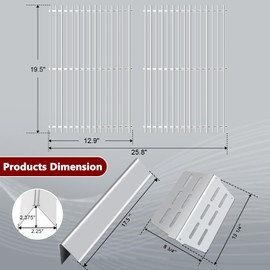 Hiorucet Grill Parts for Weber Genesis 300 Series with Front Control Knob E310, E320, E330, S310, S320, S330, EP310, EP320, EP330, CEP310, 7524 Grill Grates 7620 Flavorizer Bars 7622 Heat Deflectors