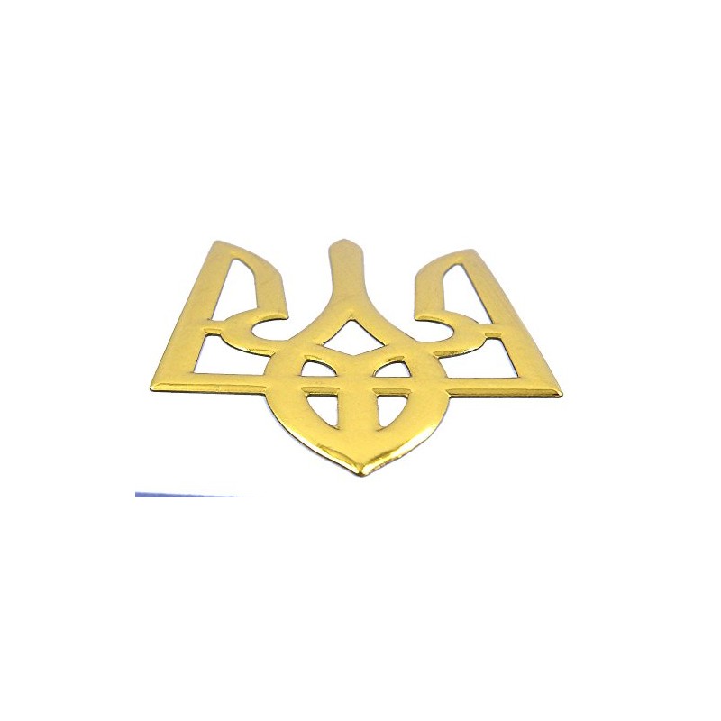 Ukrainian Trident Gold Finish Decal Emblem Ukraine Tryzub 3D Sticker