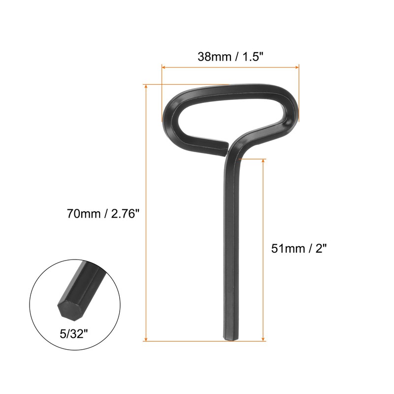 HARFINGTON 10pcs Dogging Hex Key Wrench 5/32" SAE Metal Dog