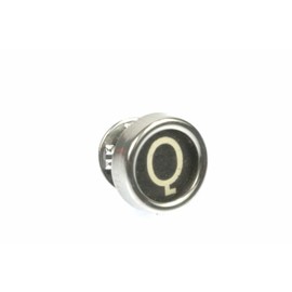 Miniblings Desired Letter ABC Brooch Pin Badge Typewriter Button Black Handmade Fashion Jewellery I Lapel Pin Button Pins, Letter: S, 16mm, Metal