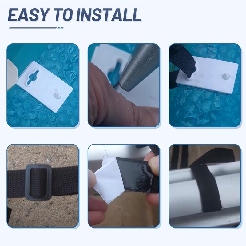 Solar Cover Reel Attachment Kit, Pool Cover Reel Straps and
