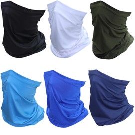 SHEVERCH 6 Pack Classic Neck Gaiter Face Mask Sun Protection Cooling Bandana Face Cover Windproof Dustproof Neck Scarf