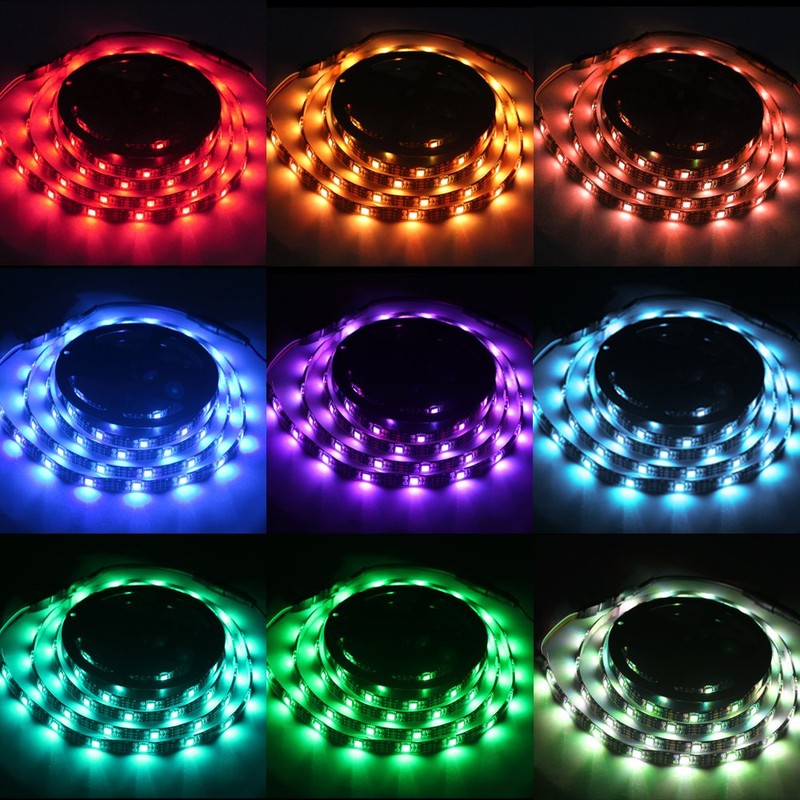 abtong Battery Powered Led Strip Lights RGB with Mini Controller