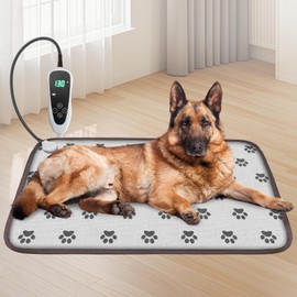 GOLOPET Large Dog Heating Pad 34x21in with Smart Thermostat Switch and Power Line Protection Tube,Obtained MET and UL Dual Certification,Waterproof Pet Heating pad, Suitable for Dogs of All Ages