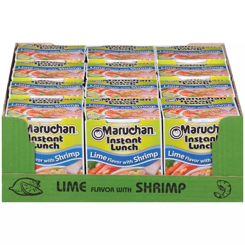 Maruchan Instant Lunch Lime Flavor with Shrimp, 2.25 Oz, 12
