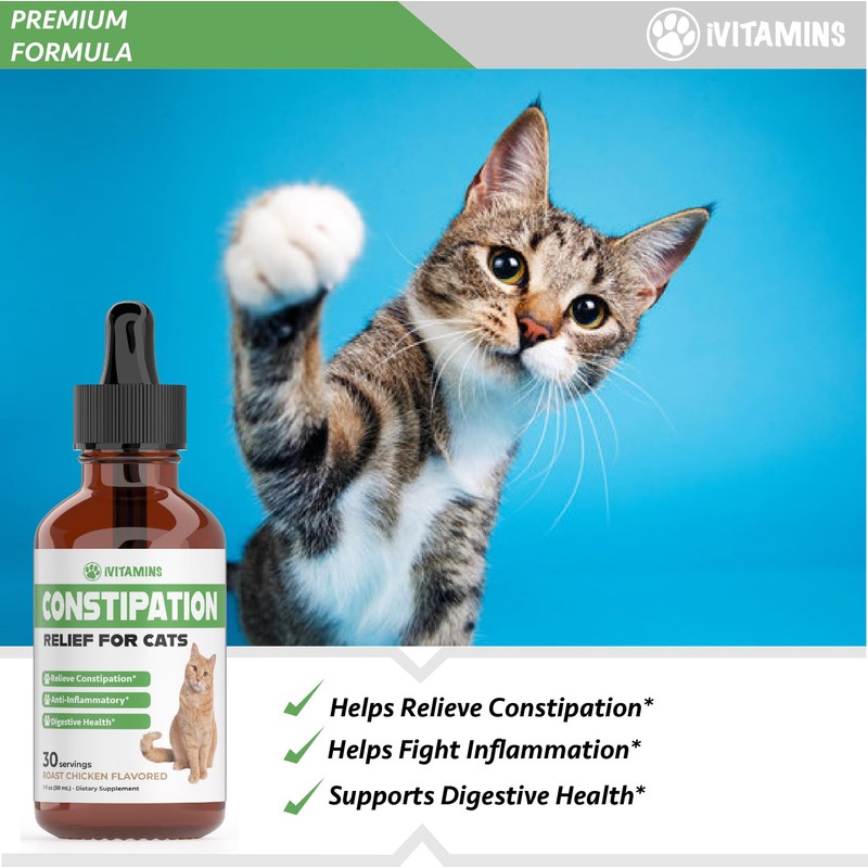 Cat Constipation Relief - May Help to Soften Stool, Ease
