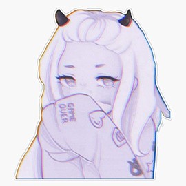 Shy Game Over Girl Sticker Outdoor Rated Vinyl Sticker Decal for Windows, Bumpers, Laptops or Crafts 5"