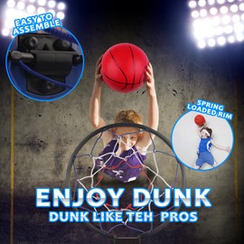 Kemogomo Indoor Basketball Hoop Moving for Boy 3 4 5 6 7 8 9 10 11 12+ Years Old Kids with 3 Balls Outdoor Punch Free Sport Toy for Child with 1 Charging Cable and 1 Air Pumps- 2023 New