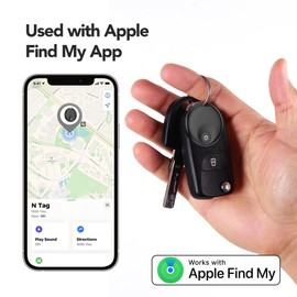 Air Tracker Tags-4 Pack, Smart Bluetooth5.3 Tracker, Item Finder Work with Apple Find My, Trakcer Tag Locator for Keys, Luggage, Backpack, Suitcase, Pets,120dB Sound(4Black)