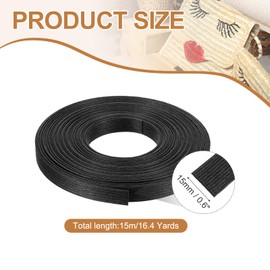 PATIKIL 16.4 Yards x 0.6" Paper Rattan Weaving Cane, 12-Ply Paper Rattan Weave Basket Weaving Supplies for DIY Home Kitchen Decoration Basket Crafts, Black