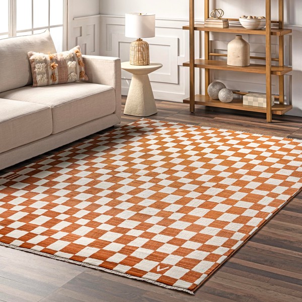 nuLOOM Fringed Performance Indoor Area Rug, Power Loomed, Easy Clean,