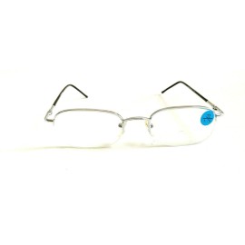 Vintage NWT Vintage 90's Rectangle Metal Semi-Rimless Reading Glasses +1.25 (Silver)