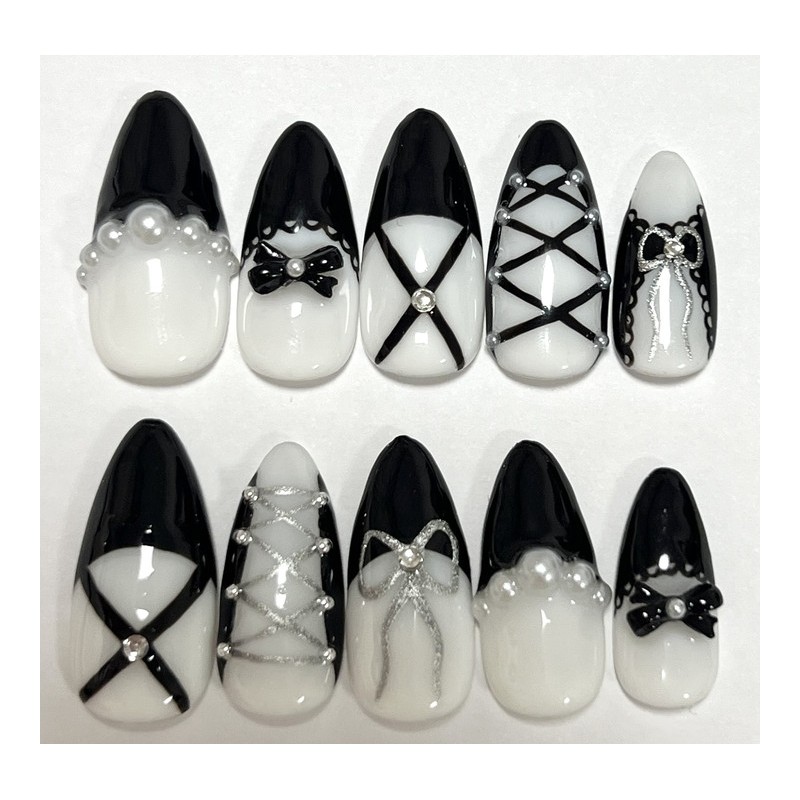 Black Swan Nail Tips - Change Size / 블랙 스완