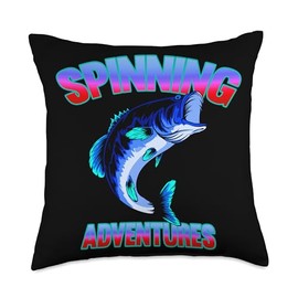 Angler, Fischer, Angel Fish Fish Outifts And Gifts Angel, Angler Fisherman Outfit Bass Fishing Throw Pillow, 18x18, Multicolor