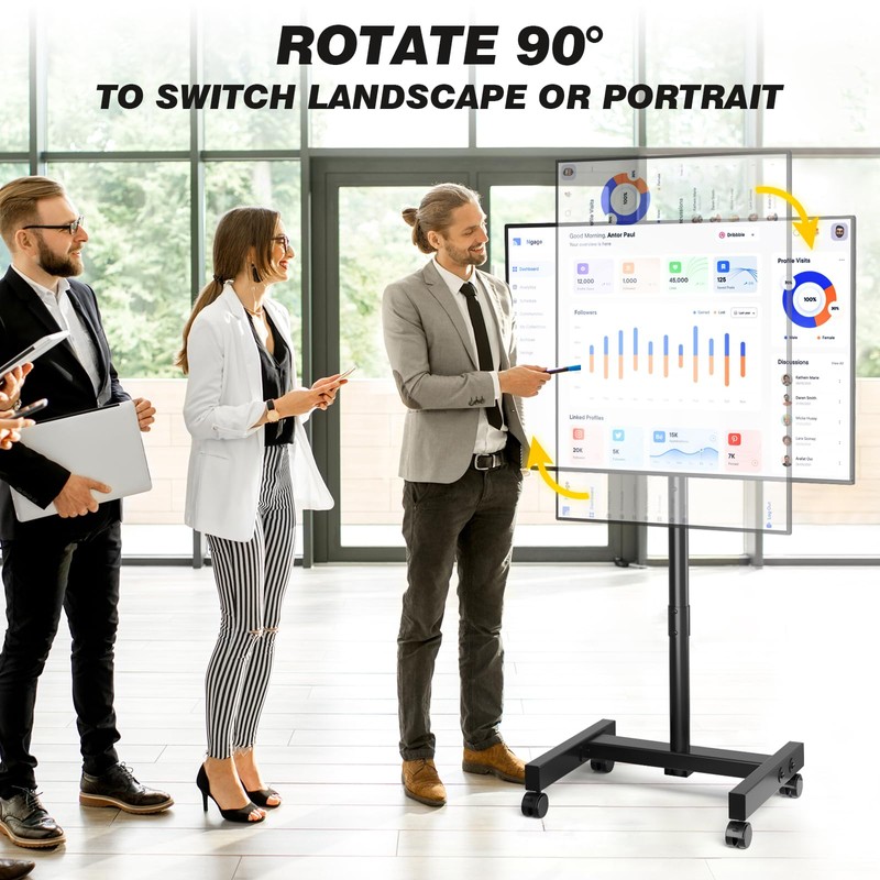 5Rcom Rolling TV Stand, Mobile TV Cart for 13-50 Inch