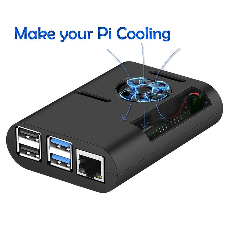 MazerPi Raspberry Pi 4 Case with Cooling Fan and Heatsink