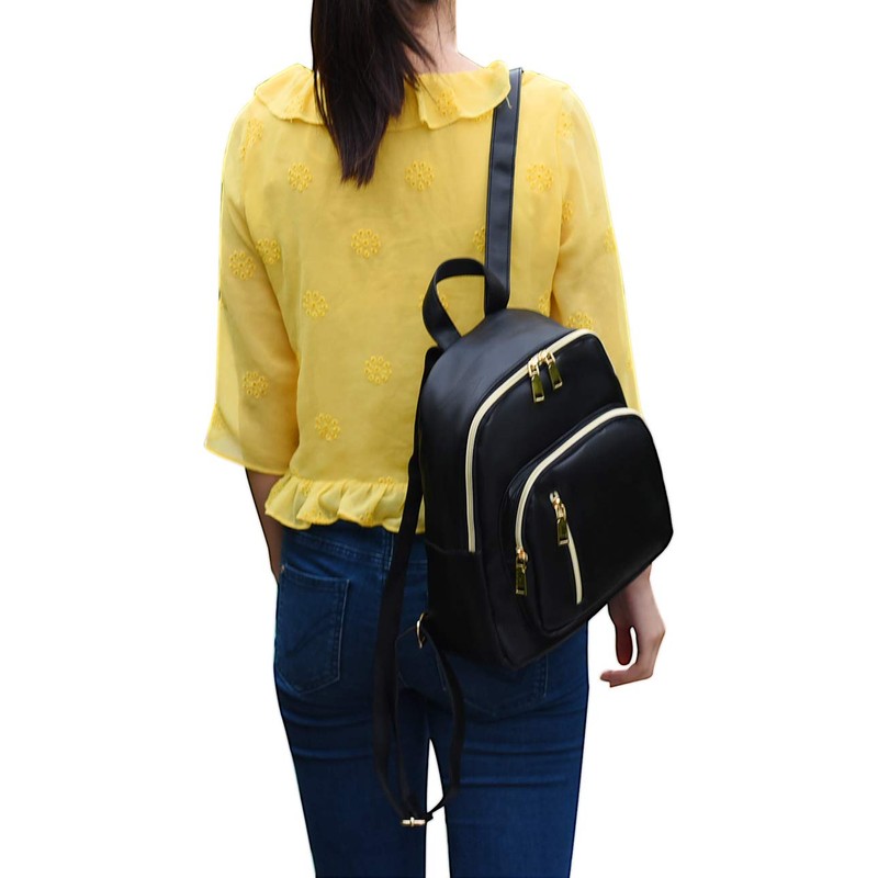 Yanaier Women's Backpack, PU Leather, Mini Backpack, Large Capacity, Waterproof,