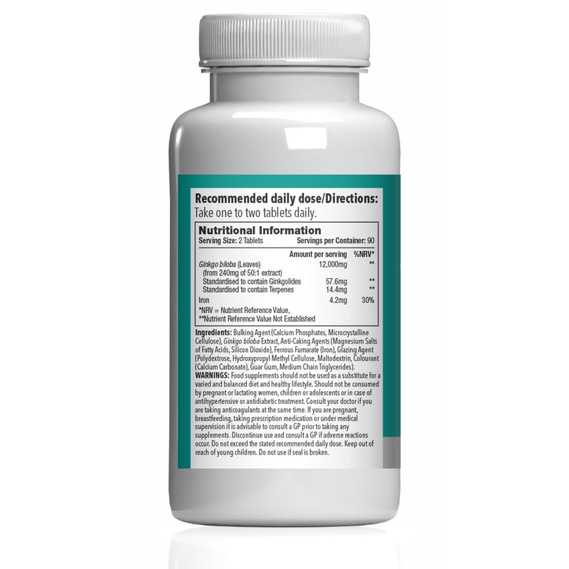 Ginkgo Biloba 6,000mg | with Added Iron | Supports Cognitive