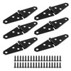 Piutouyar 6 Pcs Heavy Duty Black Iron Strap Hinges, 2
