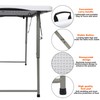 FORUP Folding Utility Table, 4ft Fold-in-Half Portable Plastic Picnic Party
