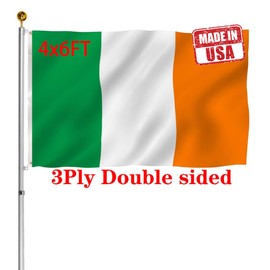 Jayus Ireland Flags 4x6 Outdoor Made in USA - Double Sided Heavy Duty Irish National Flag Banner with 2 Grommets