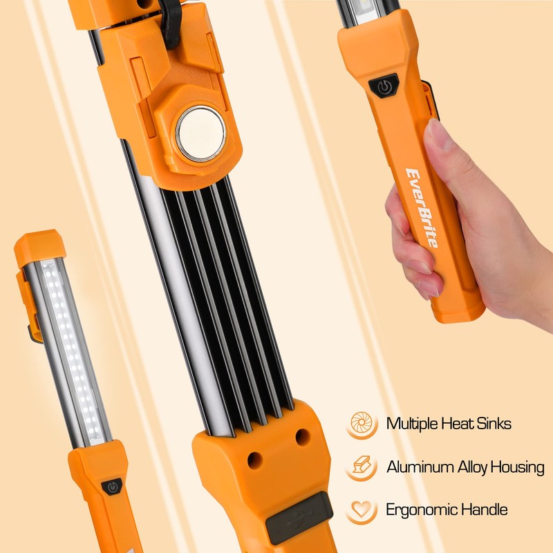 EverBrite 1000LM LED Work Light, Rechargeable Work Light for Mechanics