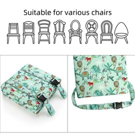 Zicac High Chair Portable Booster Seat Cushion Travel Dining Seat Pad for Toddler Kids Baby Infant Washable Thick Chair Seat Pads (Green)